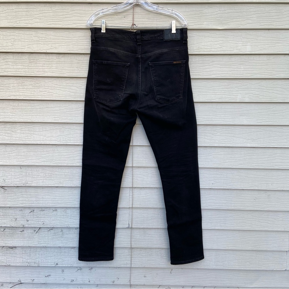 Nudie Jeans Skinny Dark Black Denim Lean Dean / Black Ridge - Picture 9 of 9